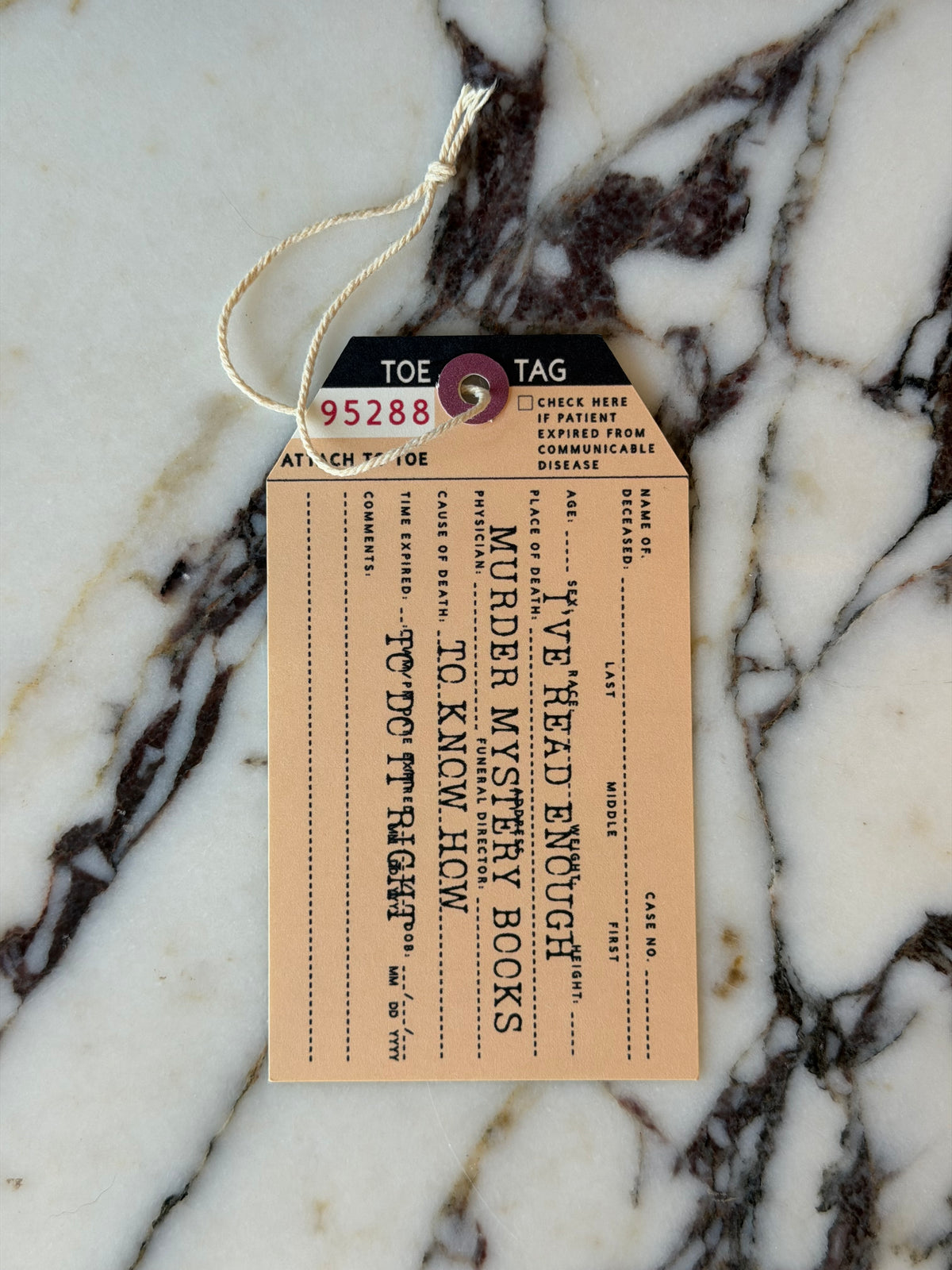 Toe Tag Bookmarks