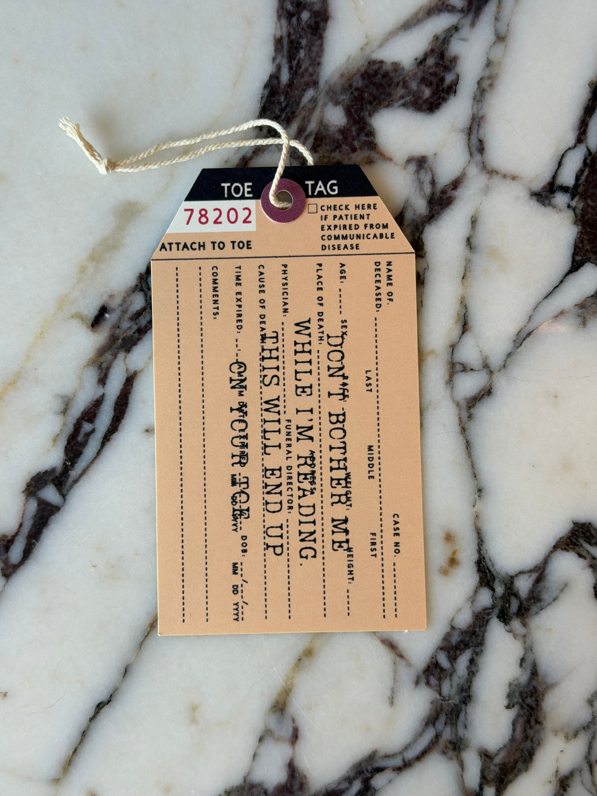 Toe Tag Bookmarks