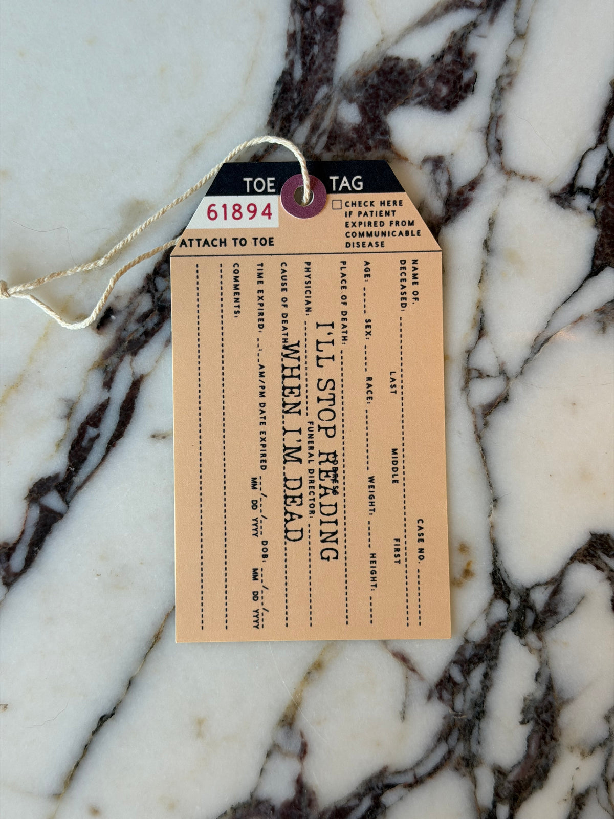 Toe Tag Bookmarks