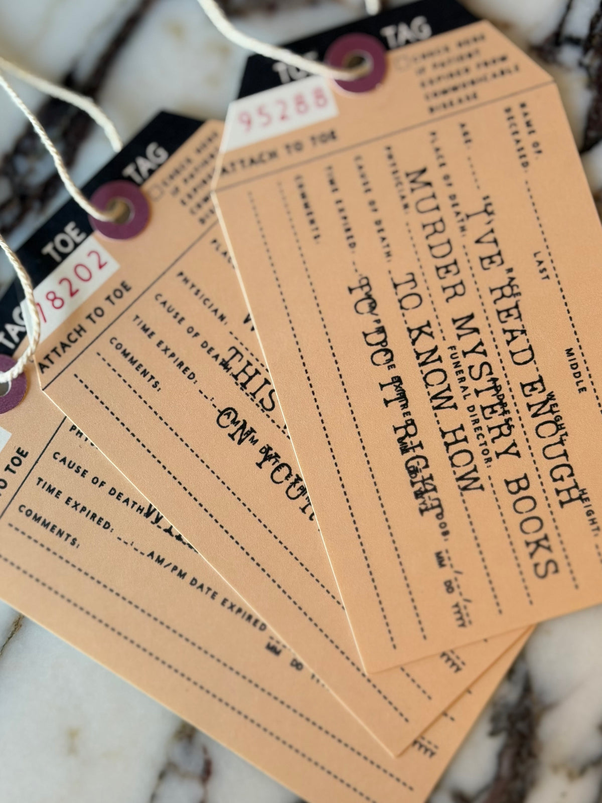 Toe Tag Bookmarks