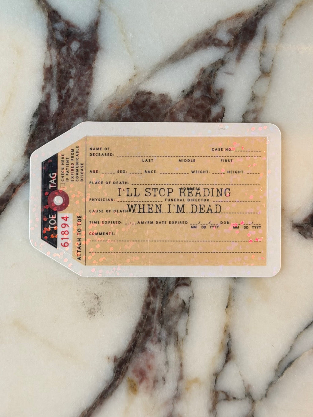 Toe Tag Stickers Set
