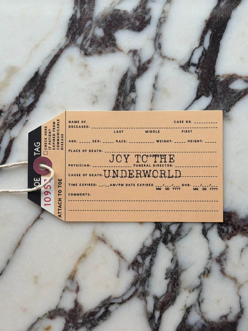 Toe Tag Ornaments