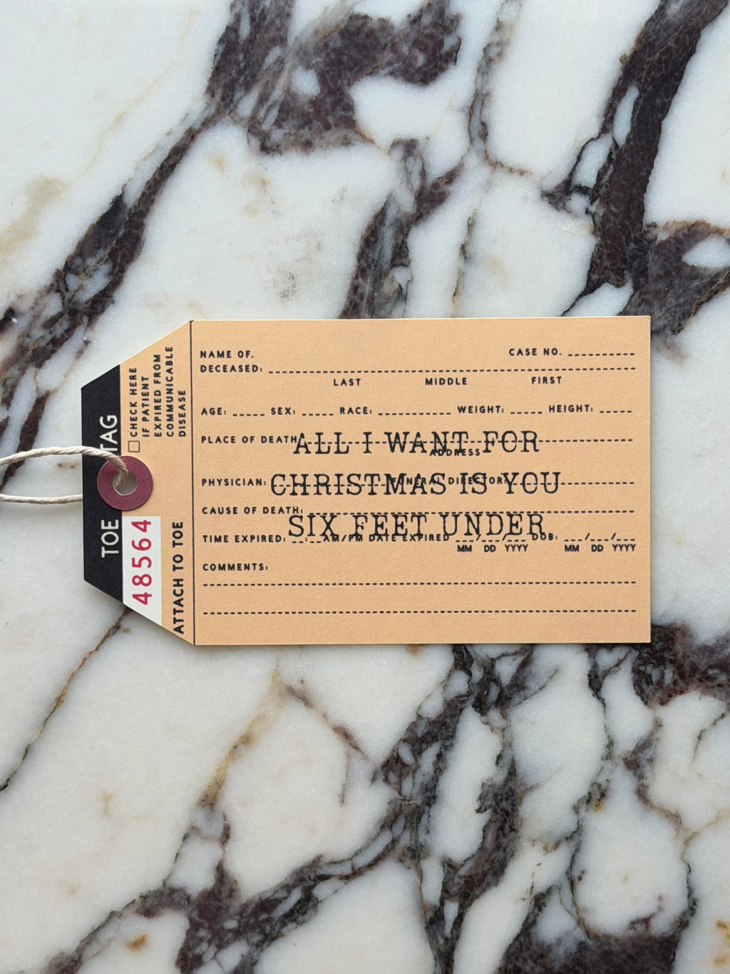 Toe Tag Ornaments