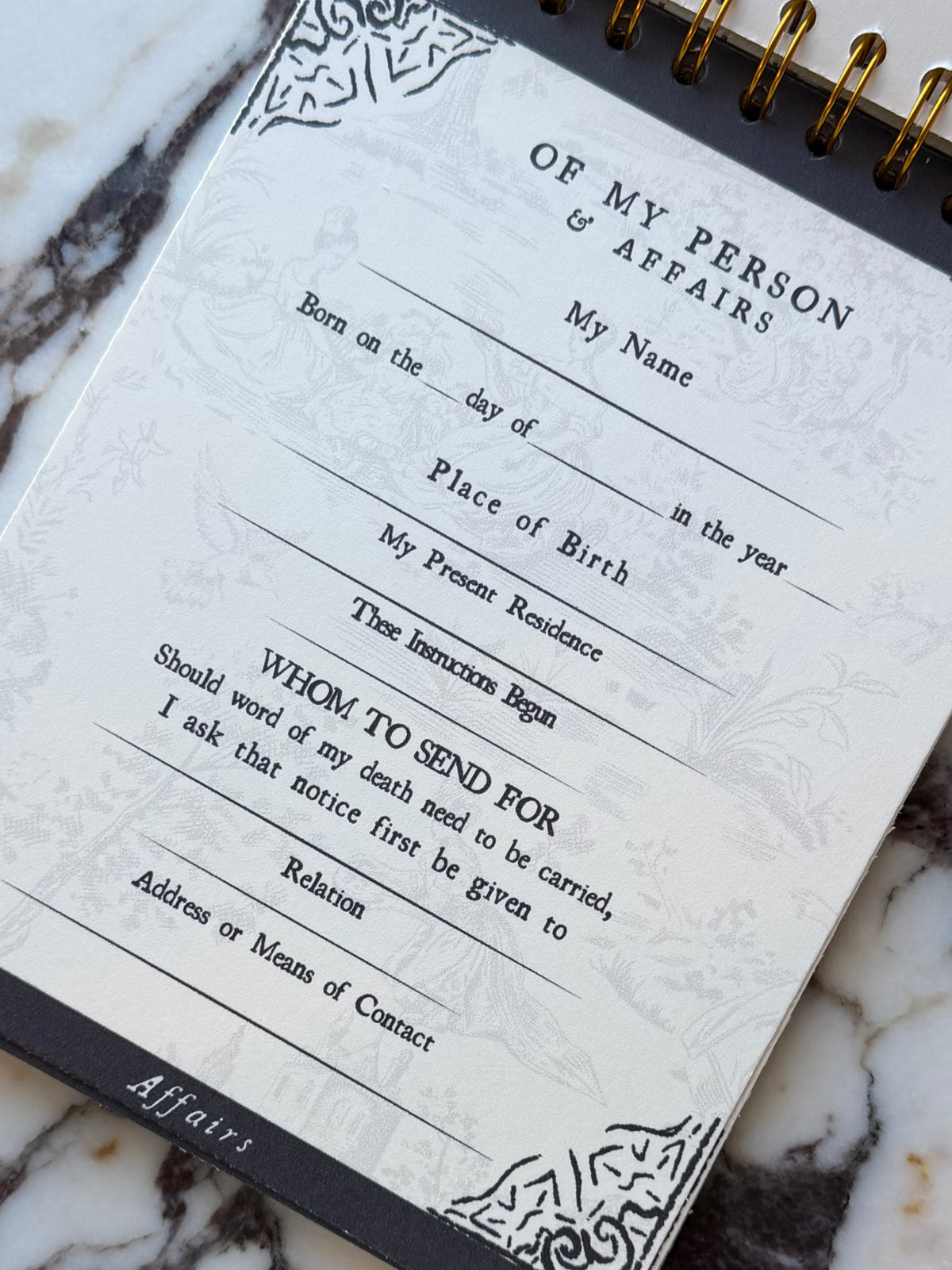 Instructions Upon My Death Planner